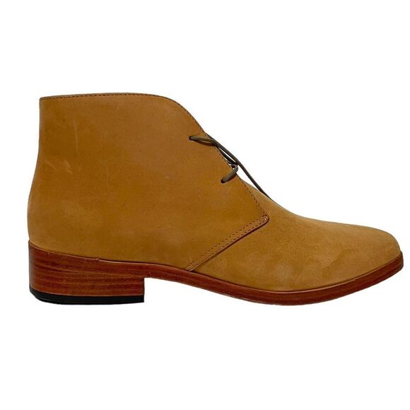 NISOLO Suede Tan Minimalist Chukka Booties 6 - Picture 5 of 9